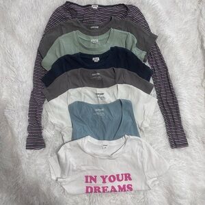 Used Bundle of 8 Garage Crop-Tops sz S